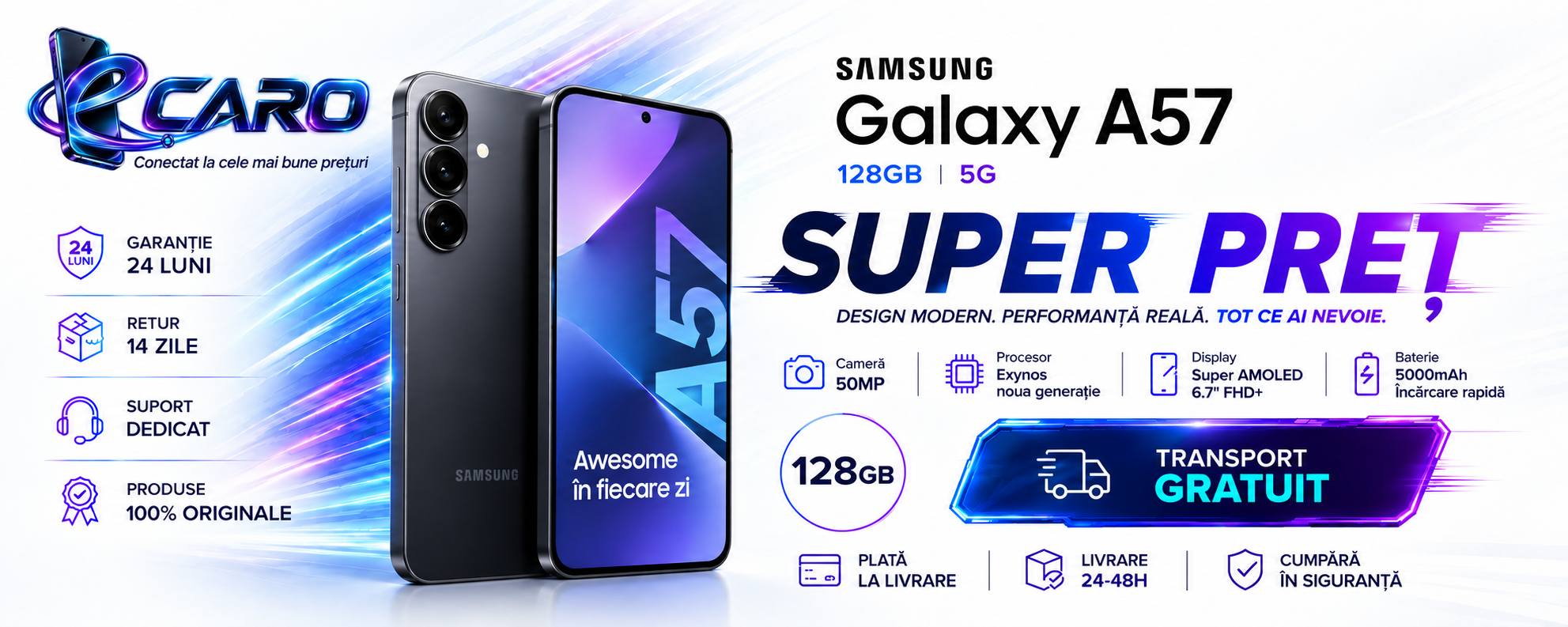 Samsung Galaxy A57 128GB 5G – ofertă eCaro